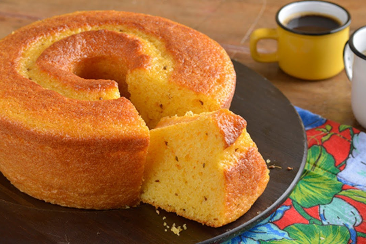 Deliciosa receita de bolo de fubá com erva-doce